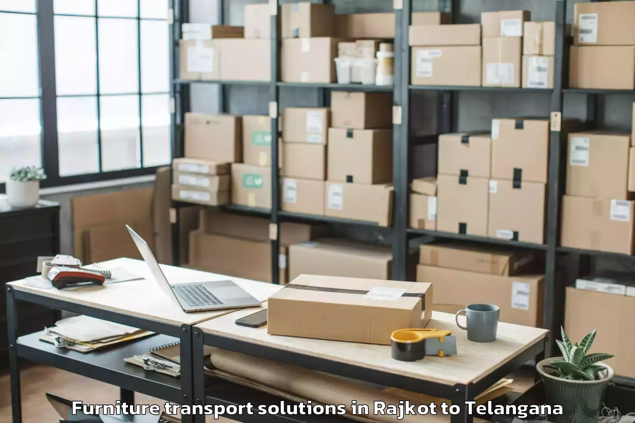 Trusted Rajkot to Choutuppal Furniture Transport Solutions